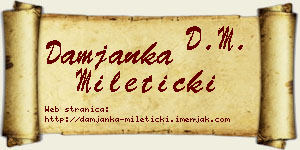 Damjanka Mileticki vizit kartica